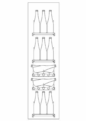 Kit 3 tagres en inox et 2 porte-bouteilles inclins pour cave  vin - 110 bouteilles