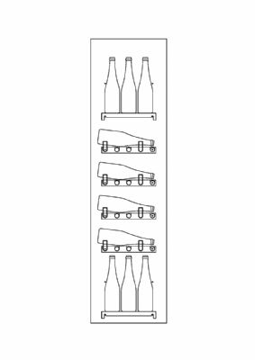 Kit 2 tagres en inox et 4 structures inclines en plexiglass pour cave  vin - 92 bouteilles