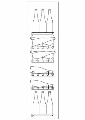 Kit 2 tagres 2 porte-bouteilles inclins et 2 structures inclines en plexiglass pour cave  vin - 92 bouteilles