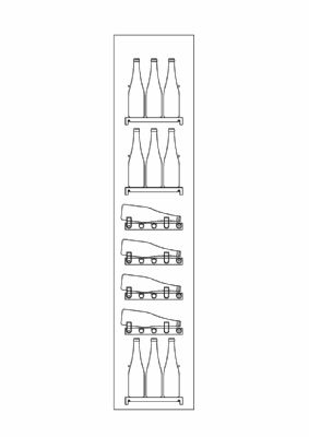 Kit 3 tagres en inox et 4 structures inclines en plexiglass pour cave  vin - 124 bouteilles