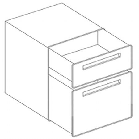 Option: Tiroir double 1/3+2/3 pour cellule (tlescopique)