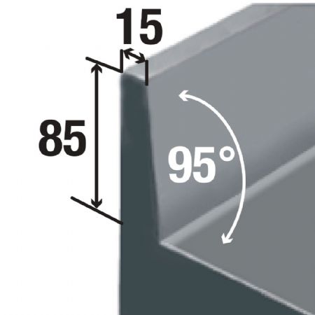 Plonge 1 cuve et 1 gouttoir  droite, avec pitement 1200x600x880/900(+85) mm