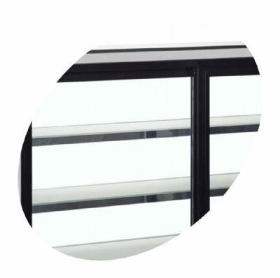 Vitrine comptoir rfrigre plate noire avec 2 portes vitres coulissantes - 700x560x670 mm