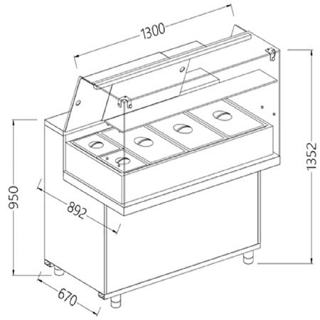 Comptoir vitrine chauffante 