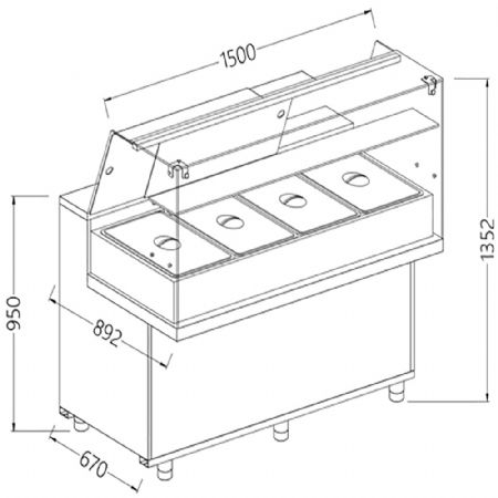 Comptoir vitrine chauffante 