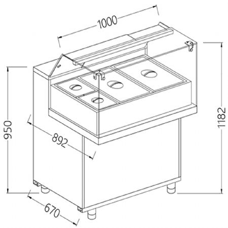 Comptoir vitrine chauffante 