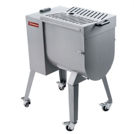 Mlangeur  viande en inox 50 kg, pitement sur roues 750x465x595/1120 mm