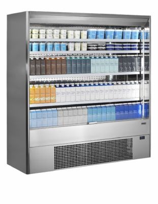 Vitrine rfrigre  boissons professionnelle inox ouverte avec 4 tagres 950 L - 1885 x 640 x 1985 mm