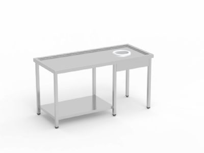 Table de dbarrassage avevc trou vide-dchets avec support - 1200x700x850 mm