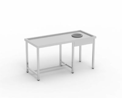 Table de dbarrassage avevc trou vide-dchets sans support - 1200x700x850 mm