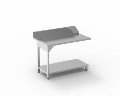 Table droite entre/sortie avec tagre emplacement lave-vaisselle  droite - 1200x750x850 mm