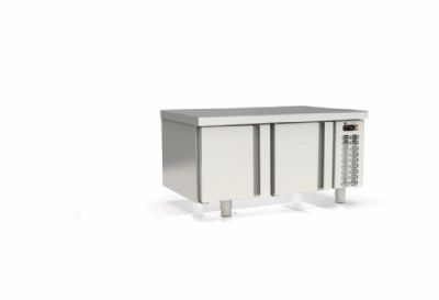 Meuble soubassement positif pour module cuisson avec 2 portes pleines - 1200x700x600 mm