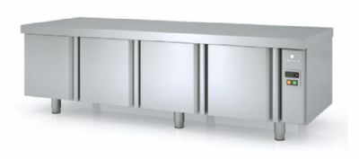 Meuble soubassement inox positif groupe  distance avec 4 portes pleines - 1945x700x600 mm