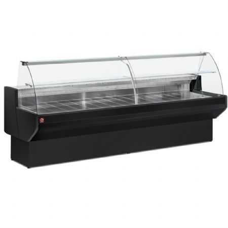 Vitrine de comptoir rfrigr  vitre bombe, avec rserve - NOIR 1040x910x1280 mm