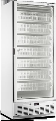 Armoire positive statique GN2/1 et 600x400 avec 1 porte vitre et intrieur plastique - 442-525 litres