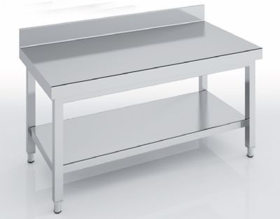 Table soubassement adosse inox avec tagre - 1000x600x600 mm