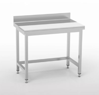 Table de prparation inox adosse sans tagre - 1000x600x850 mm