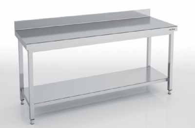 Table inox adosse avec tagre - 1000x600x850 mm