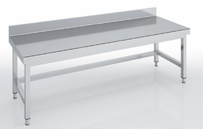 Table soubassement adosse inox sans tagre - 1000x600x600 mm