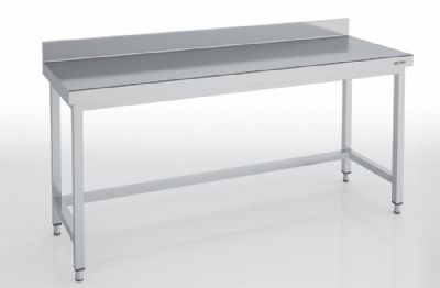 Table inox adosse sans tagre - 1000x600x850 mm