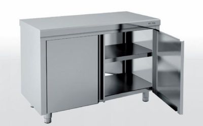 Meuble neutre traversant sans dosseret avec portes battantes - 2400x700x850 mm