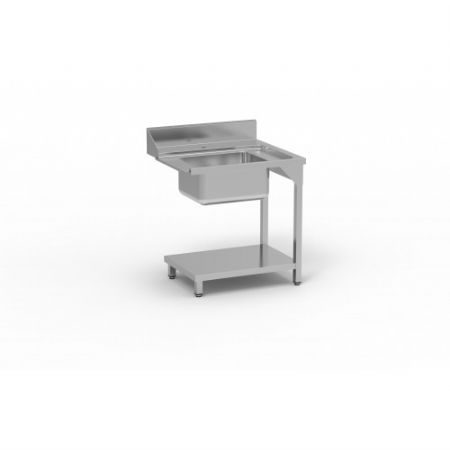 Table de pr lavage murale avec bac  droite avec tagre - 800x750x850 mm