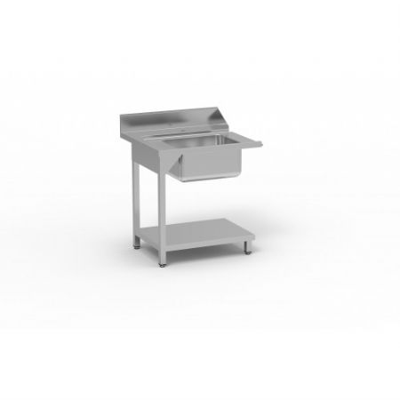 Table de pr lavage murale avec bac  gauche avec tagre - 800x750x850 mm