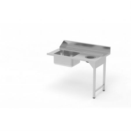 Table de pr lavage murale avec trou vide-dchets  gauche sans support - 1600x750x850 mm