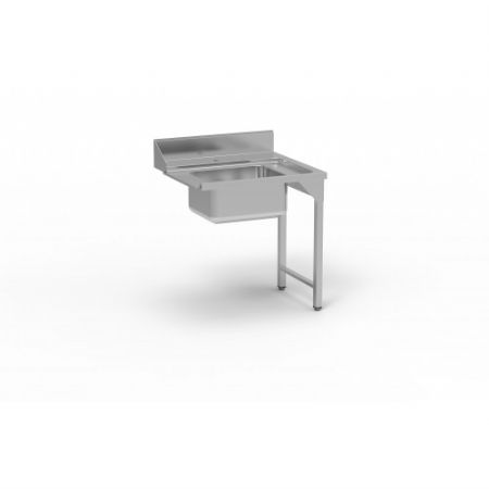 Table de pr lavage murale avec bac  droite sans tagre - 800x750x850 mm