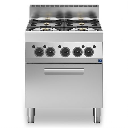 Cuisinire professionnelle  gaz 4 brleurs 1 four  gaz