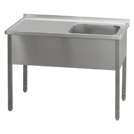 Table de lavage pour cuisine professionnelle 100x60x90 cm 1 vier gouttoir gauche