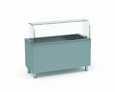 Meuble module gris vente  emporter avec cuve froide 2 GN1/1 - 790x646x900 mm