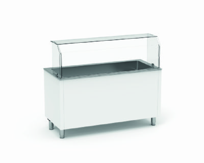 Meuble module blanc vente  emporter avec bain-marie  eau 2 GN1/1 - 790x646x900 mm