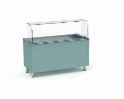 Meuble module blanc vente  emporter avec bain-marie sec 2 GN1/1 - 790x646x900 mm