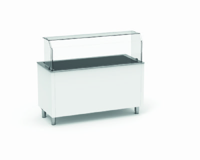 Meuble module blanc vente  emporter avec plaque chauffante 2 GN1/1 - 790x646x900 mm