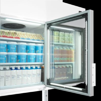 Conglateur armoire suspendue pour supermarch blanc avec 3 portes vitres chauffantes 545 L - 1850 x 745 x 2430 mm