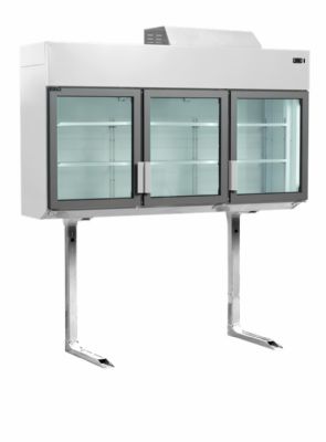Conglateur armoire suspendue pour supermarch blanc avec 3 portes vitres chauffantes 545 L - 1850 x 745 x 2430 mm