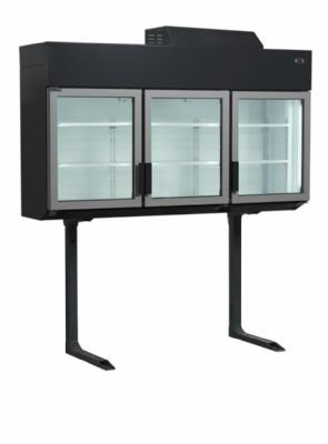 Conglateur armoire suspendue pour supermarch noir avec 3 portes vitres chauffantes 545 L - 1850 x 745 x 2430 mm