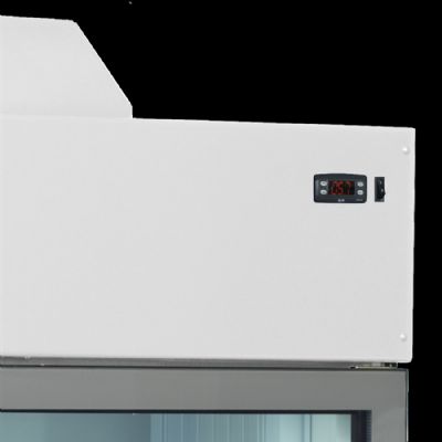 Conglateur armoire suspendue pour supermarch blanc conomique avec 4 portes vitres chauffantes 650 L - 2500 x 745 x 2430 mm