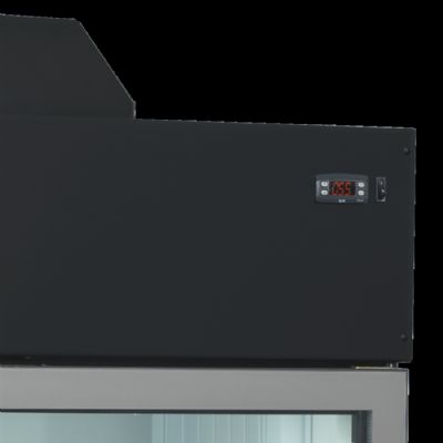 Conglateur armoire suspendue pour supermarch noir avec 4 portes vitres chauffantes 650 L - 2500 x 745 x 2430 mm