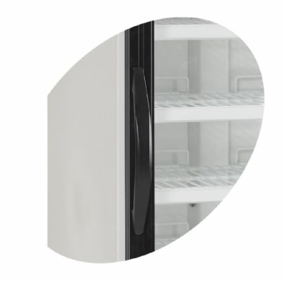 Vitrine conglateur verticale professionnelle noire avec 1 porte vitre chauffante 150 L - 680 x 720 x 2020 mm