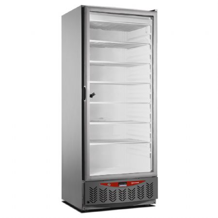 Conglateur professionnel 1 porte vitre statique en inox GN 2/1 et 600x400 - 750x740x1900 mm