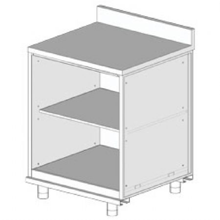 Meuble arrire neutre, avec dosseret 750x695x950/1162 mm