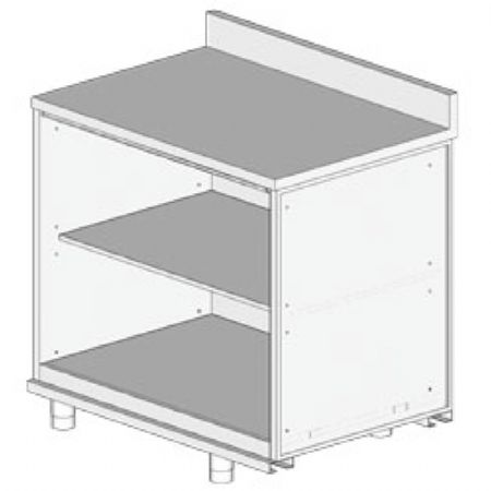 Meuble arrire neutre, avec dosseret 1000x695x950/1162 mm