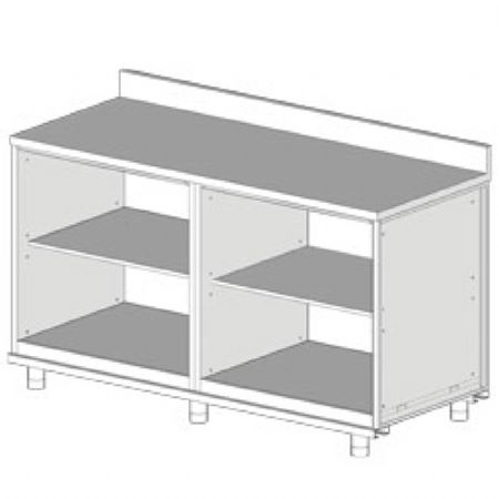 Meuble arrire neutre, avec dosseret 1700x695x950/1162 mm