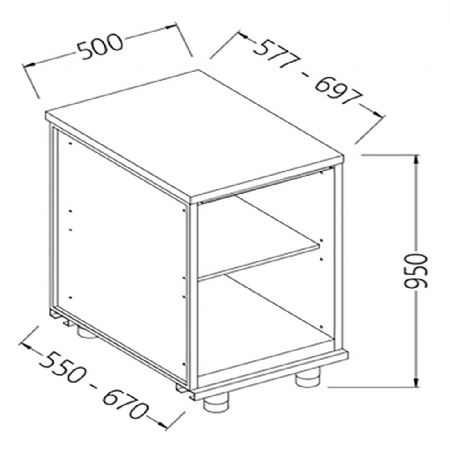 Arrire-comptoirs neutres sans dosseret 500x550x950 mm