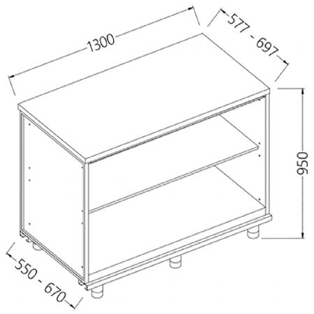 Arrire-comptoirs neutres sans dosseret 1300x550x950 mm