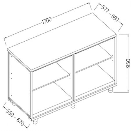 Arrire-comptoirs neutres sans dosseret 1700x550x950 mm