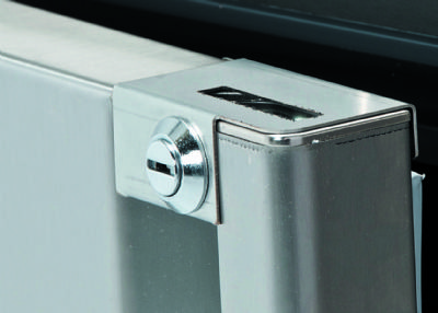 Serrure pour meuble inox avec portes coulissantes