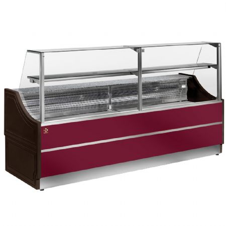 Vitrine de comptoir rfrigre  vitre droite 90, sans rserve 2500x810x1350 mm